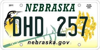 NE license plate DHD257