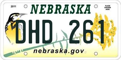 NE license plate DHD261