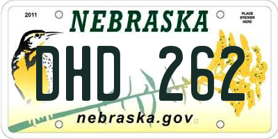 NE license plate DHD262