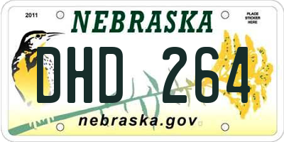 NE license plate DHD264