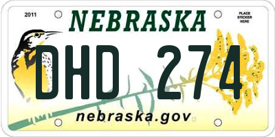NE license plate DHD274