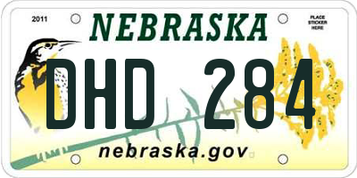 NE license plate DHD284