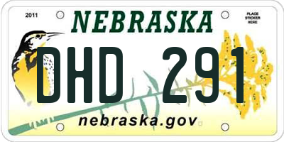 NE license plate DHD291