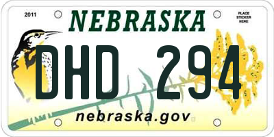 NE license plate DHD294
