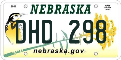 NE license plate DHD298
