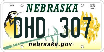 NE license plate DHD307