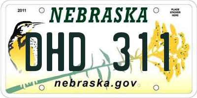 NE license plate DHD311