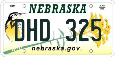 NE license plate DHD325