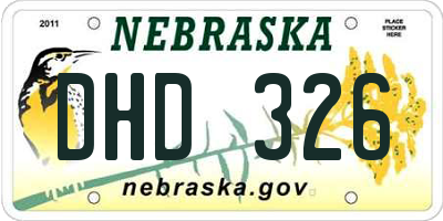 NE license plate DHD326