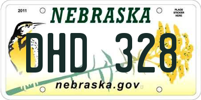 NE license plate DHD328
