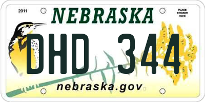 NE license plate DHD344