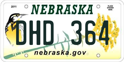 NE license plate DHD364