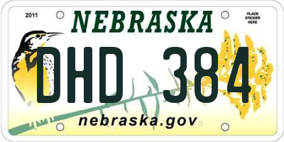 NE license plate DHD384