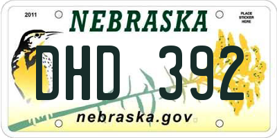 NE license plate DHD392
