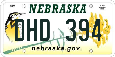 NE license plate DHD394