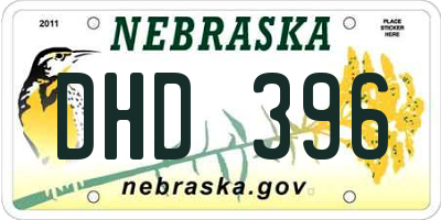 NE license plate DHD396