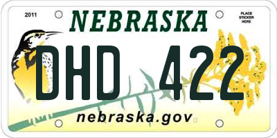 NE license plate DHD422
