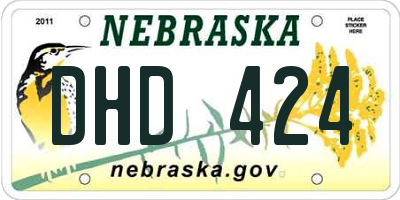 NE license plate DHD424