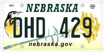 NE license plate DHD429