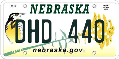 NE license plate DHD440