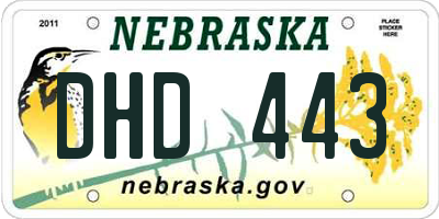NE license plate DHD443