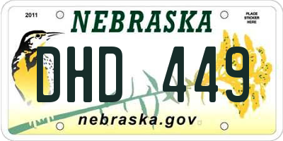 NE license plate DHD449