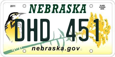 NE license plate DHD451