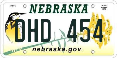 NE license plate DHD454