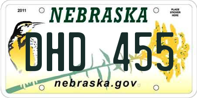 NE license plate DHD455