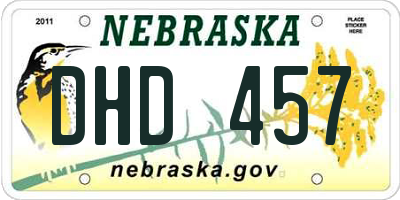NE license plate DHD457