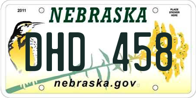 NE license plate DHD458