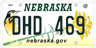 NE license plate DHD469