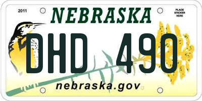 NE license plate DHD490