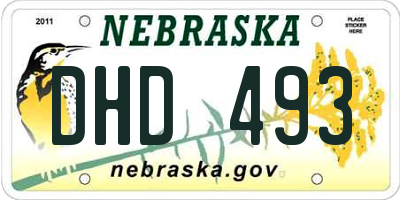 NE license plate DHD493