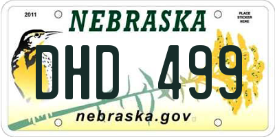 NE license plate DHD499