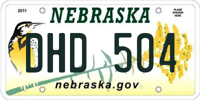 NE license plate DHD504