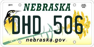 NE license plate DHD506