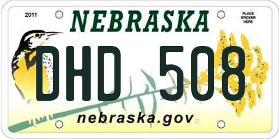 NE license plate DHD508