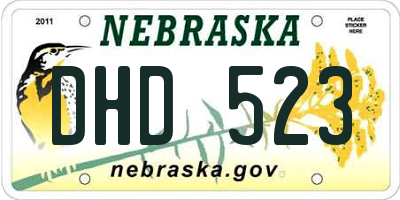 NE license plate DHD523