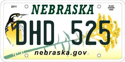 NE license plate DHD525