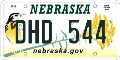 NE license plate DHD544