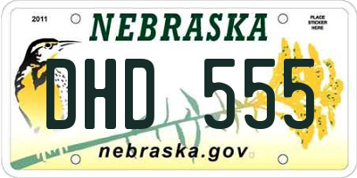 NE license plate DHD555