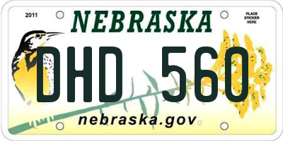 NE license plate DHD560