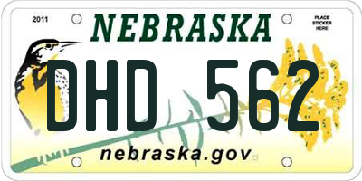 NE license plate DHD562