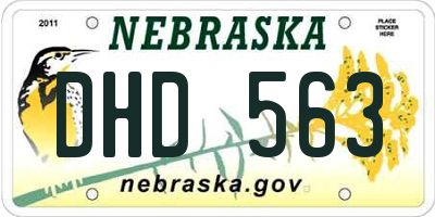 NE license plate DHD563