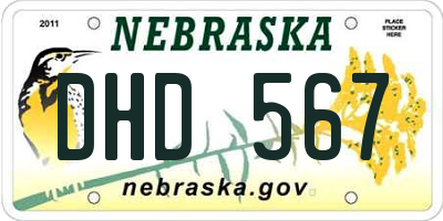 NE license plate DHD567