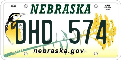 NE license plate DHD574