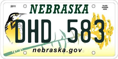 NE license plate DHD583