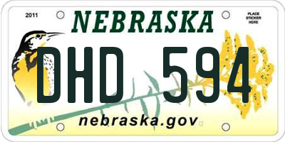 NE license plate DHD594