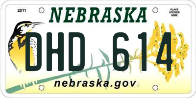 NE license plate DHD614
